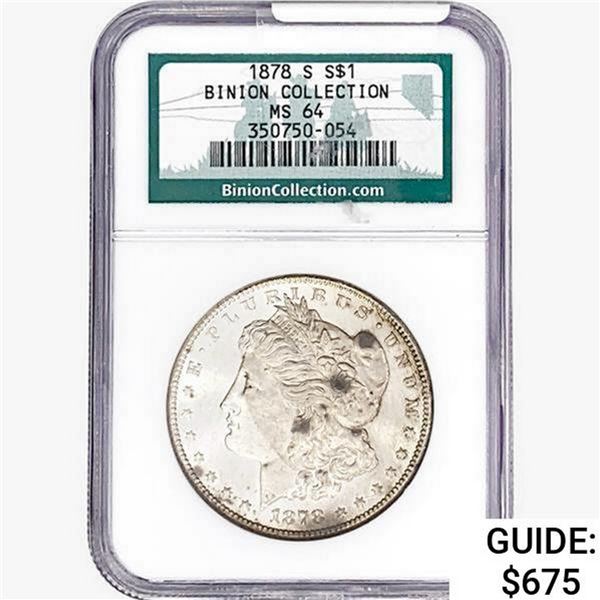 1878-S Morgan Silver Dollar NGC MS64 Binion COLL.