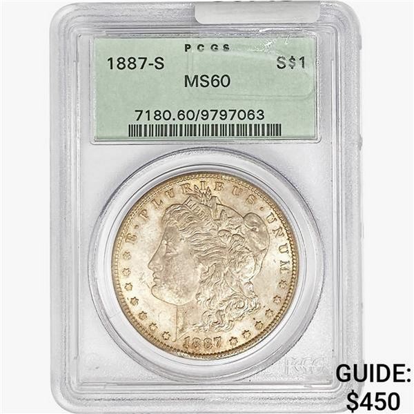 1887-S Morgan Silver Dollar PCGS MS60