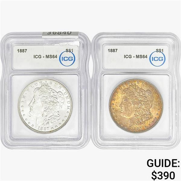 1887 Morgan Silver Dollar ICG MS64