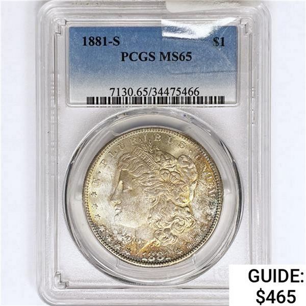 1881-S Morgan Silver Dollar PCGS MS65