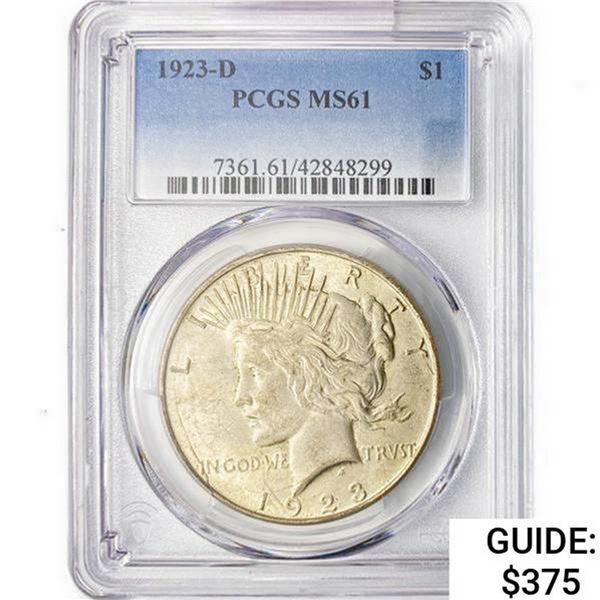 1923-D Silver Peace Dollar PCGS MS61