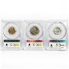 Image 2 : 1947-1962 Set [3] 1C, 10C, 25C PCGS MS