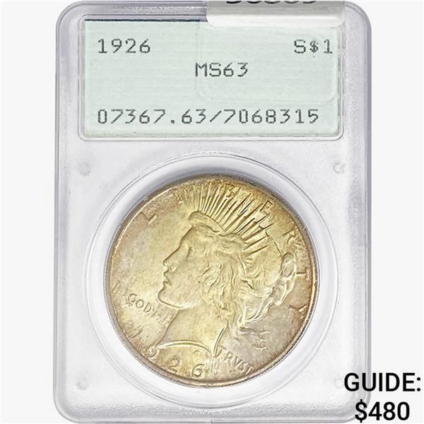 1926 Silver Peace Dollar PCGS MS63