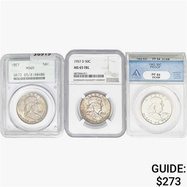 [3]1957-1962 Franklin Half Dollar  PF/MS64-65