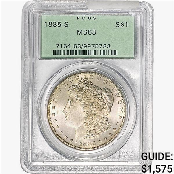 1885-S Morgan Silver Dollar PCGS MS63