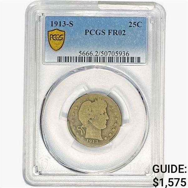 1913-S Barber Quarter PCGS FR02