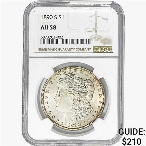 1890-S Morgan Silver Dollar PCGS AU58