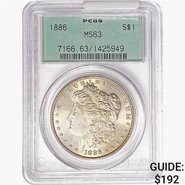 1886 Morgan Silver Dollar PCGS MS63