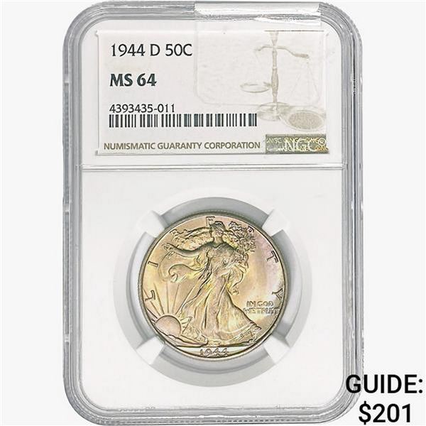 1944-D Walking Liberty Half Dollar NGC MS64