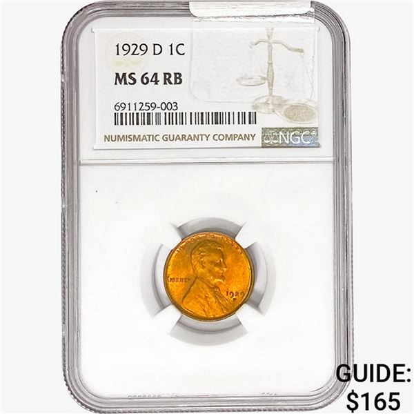 1929-D Wheat Cent NGC MS64 RB