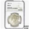Image 1 : 1881 Morgan Silver Dollar NGC MS63