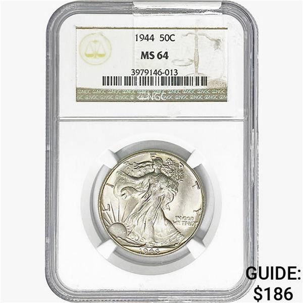 1944 Walking Liberty Half Dollar NGC MS64