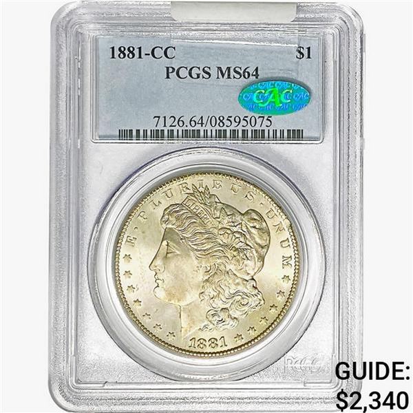 1881-CC Morgan Silver Dollar PCGS MS64