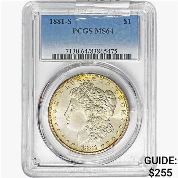 1881-S Morgan Silver Dollar PCGS MS64