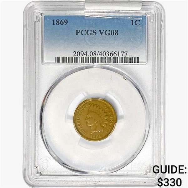 1869 Indian Head Cent PCGS VG08