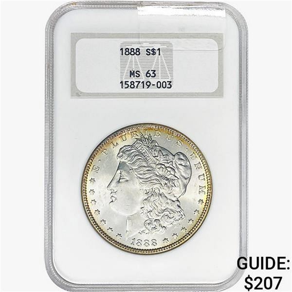 1888 Morgan Silver Dollar NGC MS63