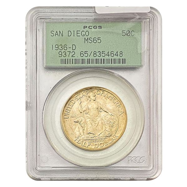 1936-D San Diego Half Dollar PCGS MS65 OGH