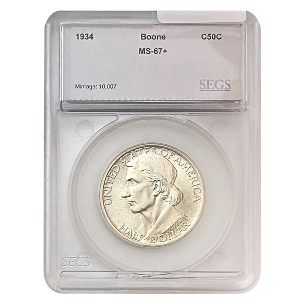 1934 Boone Half Dollar SEGS MS67+