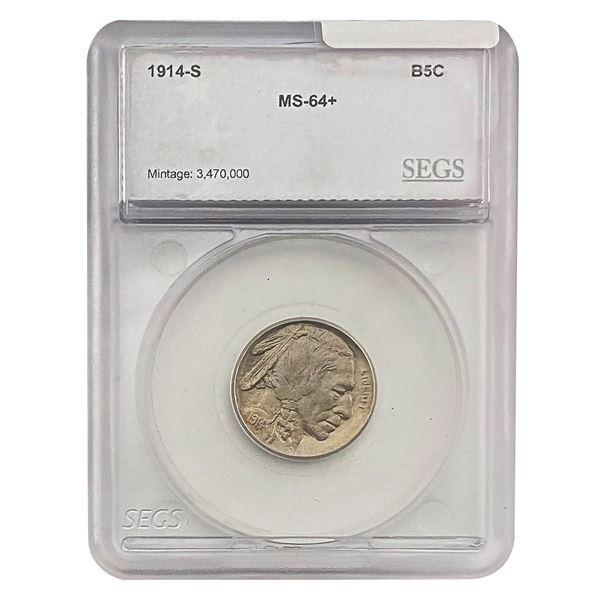 1914-S Buffalo Nickel SEGS MS64+