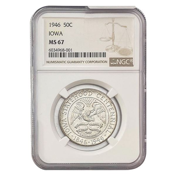 1946 Iowa Half Dollar NGC MS67