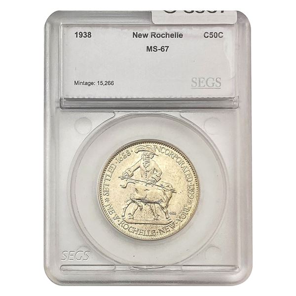 1938 New Rochelle Half Dollar SEGS MS67