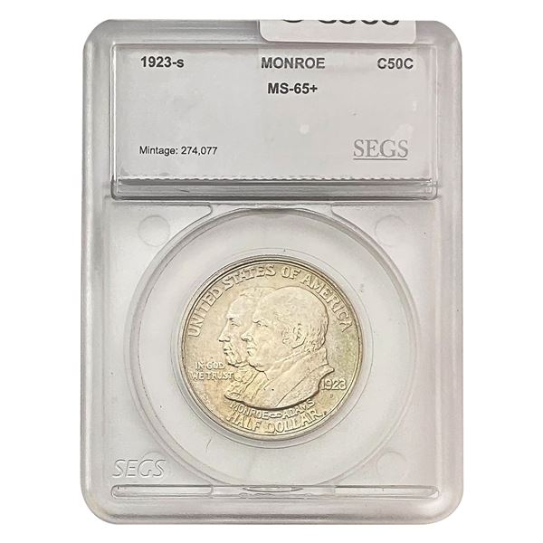1923-S Monroe Half Dollar SEGS MS65+