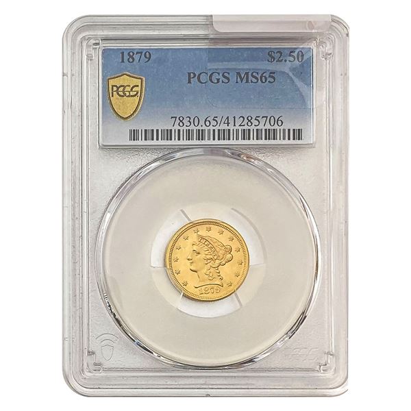 1879 $2.50 Gold Quarter Eagle PCGS MS65