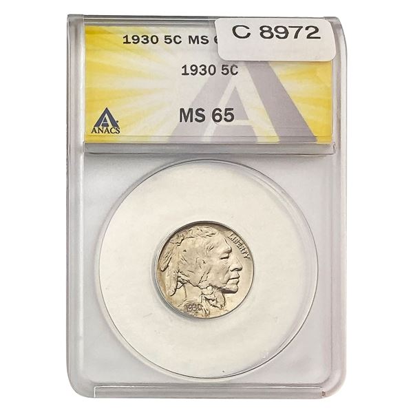 1930 Buffalo Nickel ANACS MS65