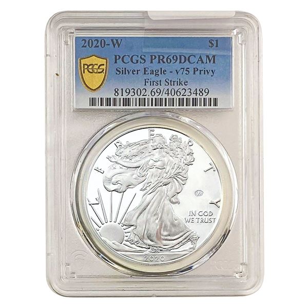 2020-W v75 US $1 Silver Eagle PCGS PR69 DCAM