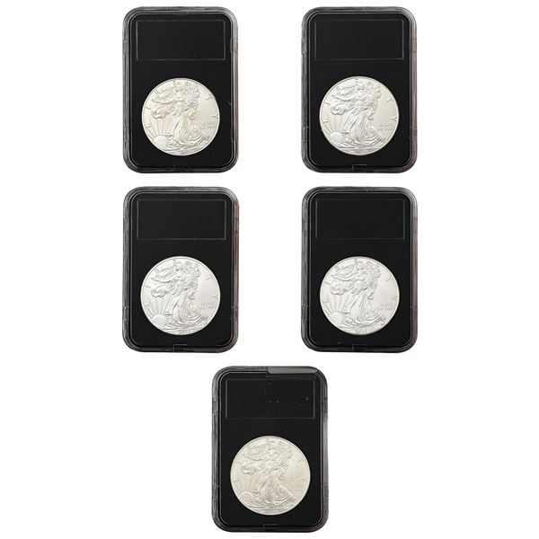 [5 Coins] 2009-2015 US Silver Eagle Lot