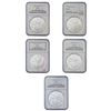 Image 1 : [5 Coins] 1996-2002 US Silver Eagle Lot NGC MS69