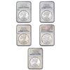 Image 1 : [5 Coins] 1997-2015 US Silver Eagle Lot NGC MS/PF69/70 DCAM