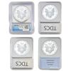 Image 2 : [4 Coins] 1989-2015 Graded UNC/PF US Silver Eagle Lot