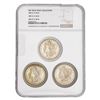 Image 1 : [3 Coins] 1882-1884 GEM BU CC Morgan Silver Dollar Set NGC MS65