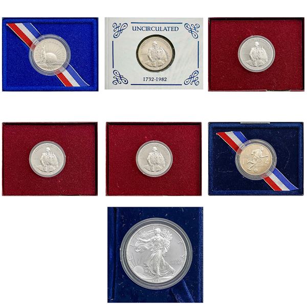 [7 Coins] 1982-1994 Varied US Commem. Coinage