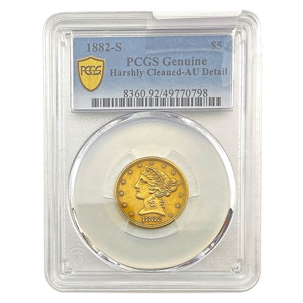 1882-S $5 Gold Half Eagle PCGS AUDET.