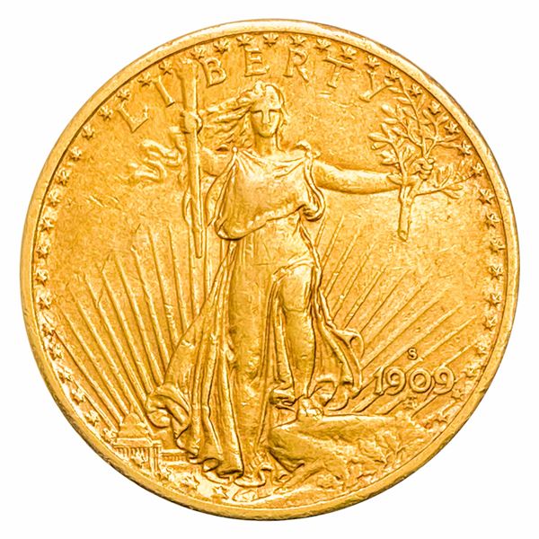 1909-S $20 Gold Double Eagle NEARLY UNCIRCULATED
