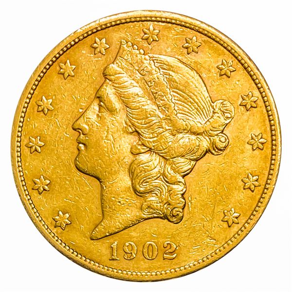 1902-S $20 Gold Double Eagle CLOSELY UNCIRCULATED