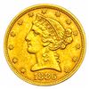 Image 1 : 1886 $5 Gold Half Eagle UNCIRCULATED