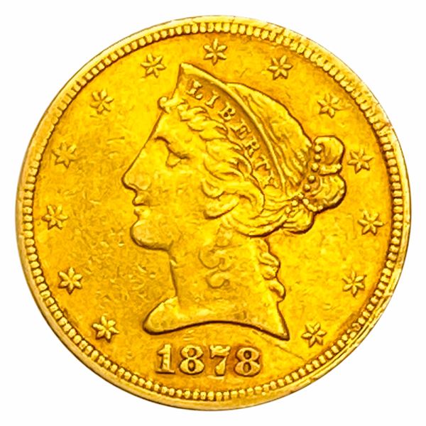 1878 $5 Gold Half Eagle HIGH GRADE