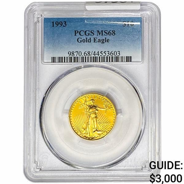 1993 1/4oz $10 AGE PCGS MS68
