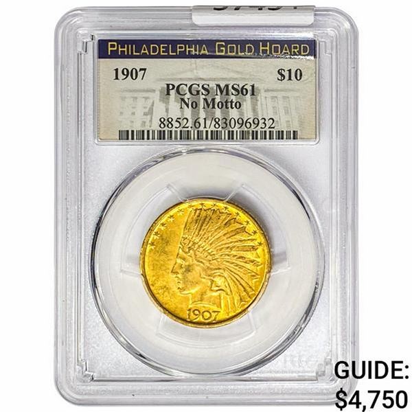 1907 $10 Gold Eagle PCGS MS61 No Motto