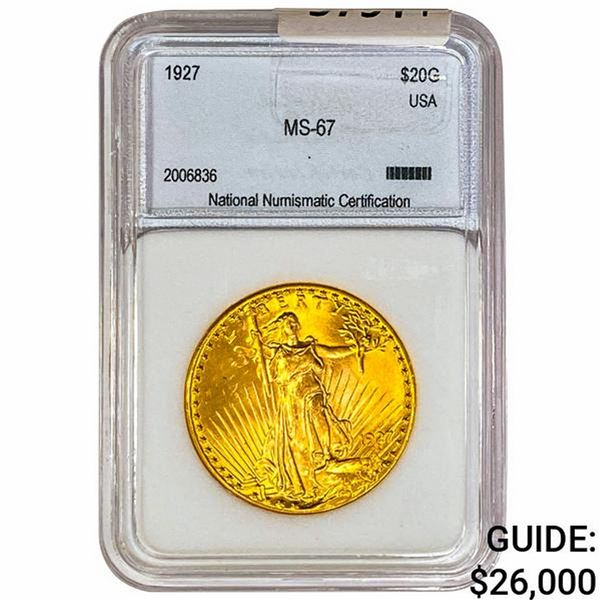 1927 $20 Gold Double Eagle NNC MS67