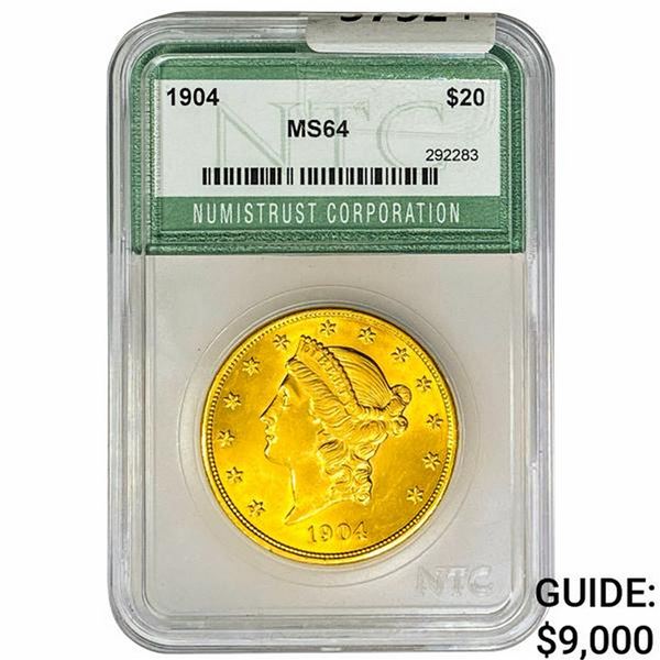 1904 $20 Gold Double Eagle NTC MS64