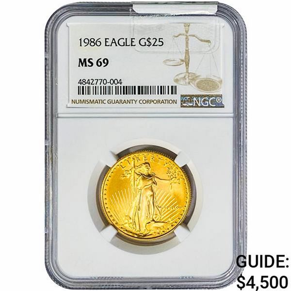 1986 1/2oz $25 AGE NGC MS69