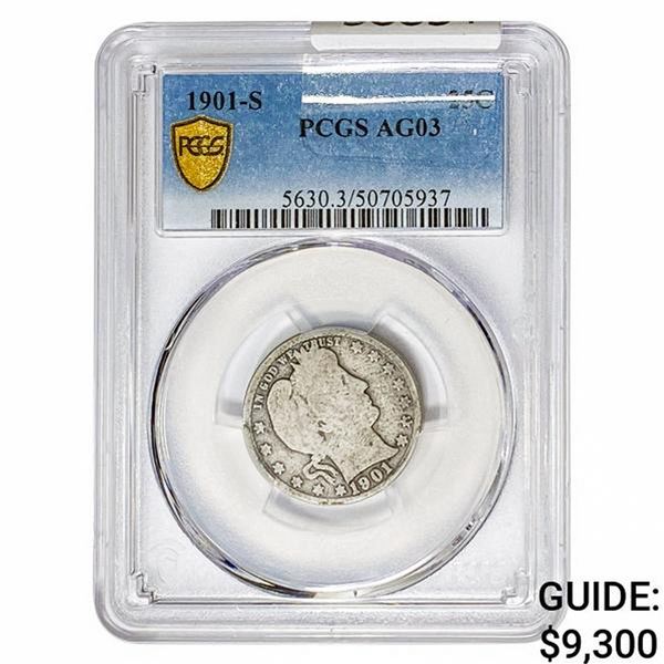 1901-S Barber Quarter PCGS AG3