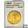 1908-D $20 Gold Double Eagle ACG AU58