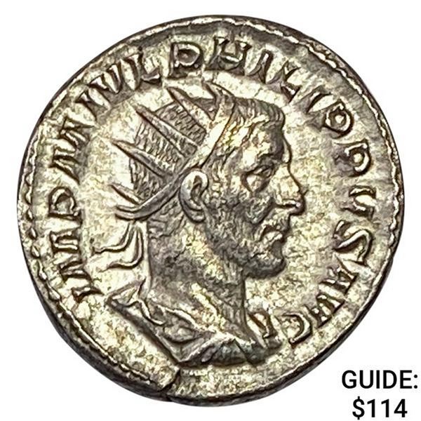 Philip II 247-249 AD Dbl Denarius NEARLY UNCIRCULATED