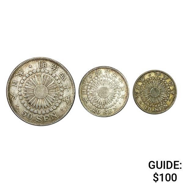 50,20,10 Sen Japan .4161 ASW NEARLY UNCIRCULATED