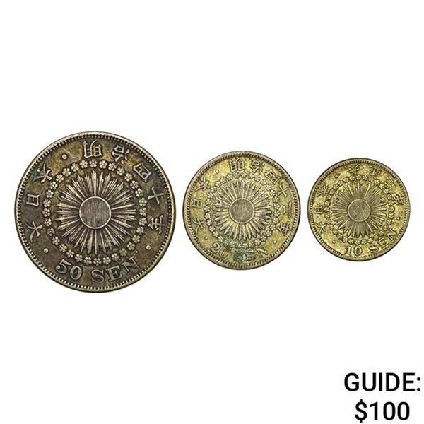 50,20,10 Sen Japan .4161 ASW NEARLY UNCIRCULATED
